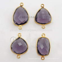 Fine Quality Lünette Einstellung Edelstein Steckverbinder Vermeil Amethyst Lünette Steckverbinder